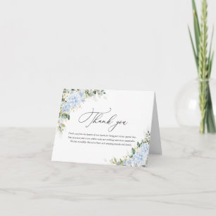 Cartão De Agradecimento Casamento Floral Hortênsia Azul