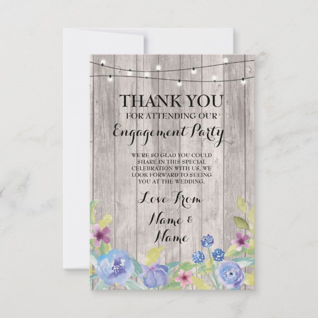 Cartão de Agradecimento Casamento Floral Madeira (Frente)