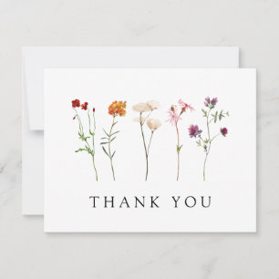 Cartão De Agradecimento Casamento Floral Mínimo do Orgulho Lésbico de Selv