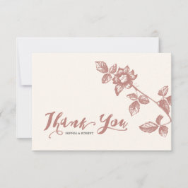 Cartão De Agradecimento Casamento Floral Quente-Quente-Quente Russo