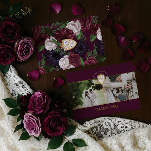 Cartão De Agradecimento Casamento Floral Real Muse Medieval