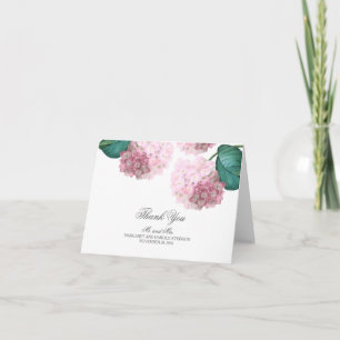 Cartão De Agradecimento Casamento Floral Rosa Hydrangea Vintage Obrigado