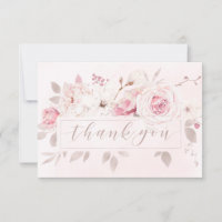 Casamento Floral Rosa Rosa Elegante Obrigado