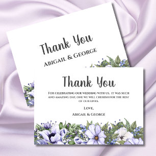 Cartão De Agradecimento Casamento Floral Roxo e Violeta
