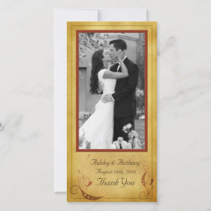 Cartão De Agradecimento Casamento floral rústico do país da queda do