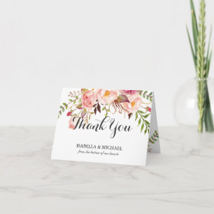 Cartão De Agradecimento Casamento Floral Rústico Obrigado