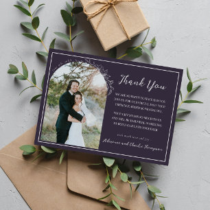 Cartão De Agradecimento Casamento Floral Simplicidade 1 Amora