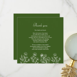 Cartão De Agradecimento Casamento floral verde obrigado cartas