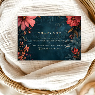 Cartão De Agradecimento Casamento Floral Vitoriano Moody