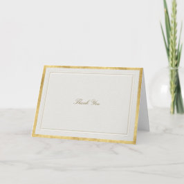 Cartão De Agradecimento Casamento Formal Clássico Moderno em Dourado Falso