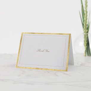 Cartão De Agradecimento Casamento Formal Clássico Moderno em Dourado Marfi