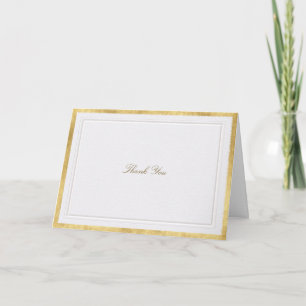 Cartão De Agradecimento Casamento Formal Clássico Moderno Pérola Dourada E