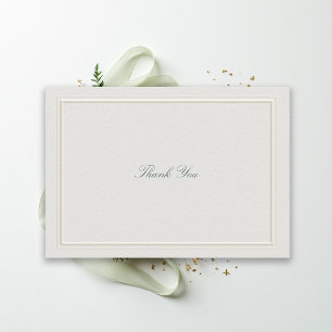 Cartão De Agradecimento Casamento Formal Clássico Verde Quadro Elevado Ecr