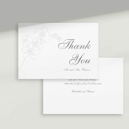 Cartão De Agradecimento Casamento Formal Com Orquídeas Emboscada Faux Obri