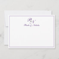 Casamento Formal do Monograma Real Roxo Tradiciona