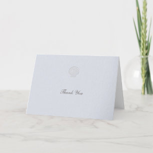 Cartão De Agradecimento Casamento Formal Elegante Azul Náutico Costeiro