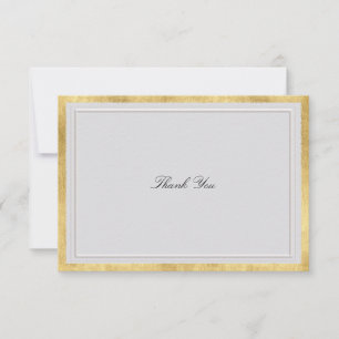 Cartão De Agradecimento Casamento Formal Moderno Clássico Elevado Dourado