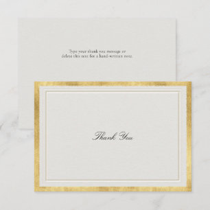Cartão De Agradecimento Casamento Formal Moderno Clássico Elevado Dourado 