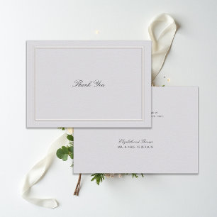 Cartão De Agradecimento Casamento Formal Moderno Clássico Quadro Elevado M