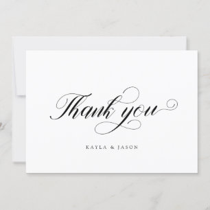 Cartão De Agradecimento Casamento Formal Moderno Roteiro Bonito Elegante