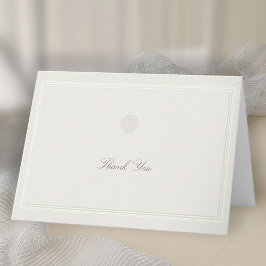 Cartão De Agradecimento Casamento Formal Náutico de Conchas Marinhas Coste