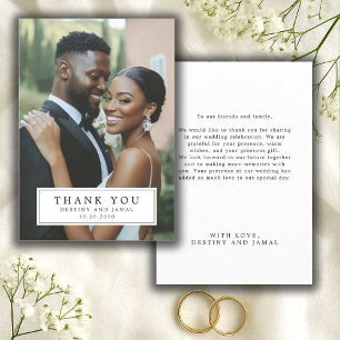 Cartão De Agradecimento Casamento Foto Afro-Americana Obrigado