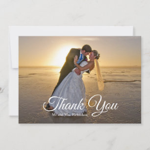 Cartão De Agradecimento Casamento Foto Árvore de Palmeira Azul Naval Doura