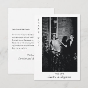 Cartão De Agradecimento Casamento Foto Mensagem Personalizada Moderna e El
