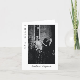 Cartão De Agradecimento Casamento Foto Personalizada Dobrada Minimalista M