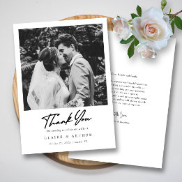 Cartão De Agradecimento Casamento Foto Polaroid Preto e Branco