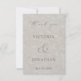 Cartão De Agradecimento Casamento Foto Roteiro Taupe Elegante