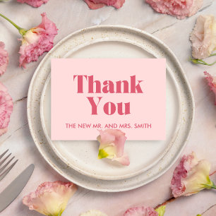 Cartão De Agradecimento Casamento Fotográfico com Retros Tóxicos Modernos 