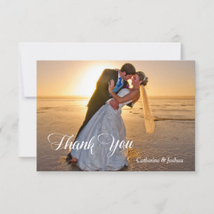 Cartão De Agradecimento Casamento Fotográfico de estrelas e luzes de bokeh