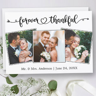Cartão De Agradecimento Casamento Fotográfico do Coração 3, agradecido par