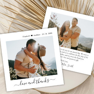 Cartão De Agradecimento Casamento Fotográfico do Modern Love and Obrigados