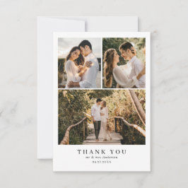 Cartão De Agradecimento Casamento Fotográfico Elegante Dusty Pink Monogram