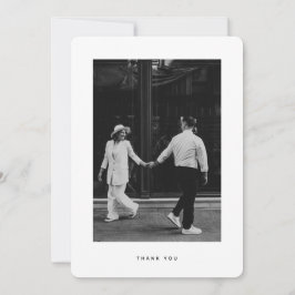 Cartão De Agradecimento Casamento Fotográfico Minimalista
