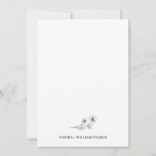 Cartão De Agradecimento Casamento Fotográfico Preto e Branco Simples e Ele