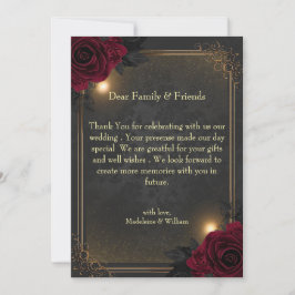 Cartão De Agradecimento Casamento Glam Goth Luxuoso e Elegante