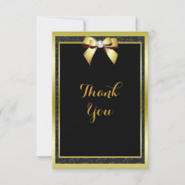 Cartão De Agradecimento Casamento Glamouroso Arco Dourado e Lantejoulas Pr