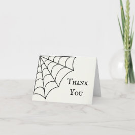 Cartão De Agradecimento Casamento Gótico Branco e Negro