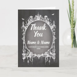 Cartão de Agradecimento Casamento Gótico Halloween
