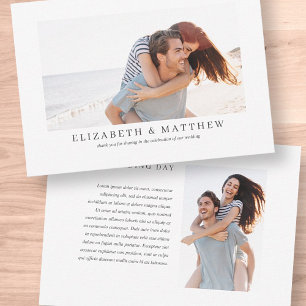 Cartão De Agradecimento Casamento   Imagem Personalizada Moderna Elegante 