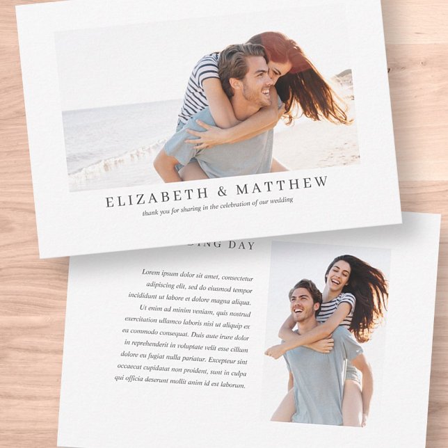 Cartão De Agradecimento Casamento | Imagem Personalizada Moderna Elegante  (Criador carregado)