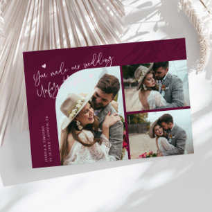 Cartão De Agradecimento Casamento Inesquecível Cranberry Multi Foto