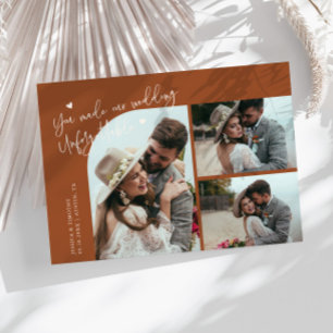 Cartão De Agradecimento Casamento Inesquecível Terracota Multi Foto