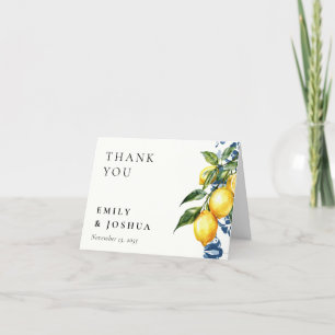 Cartão De Agradecimento Casamento Italiano Lemon Citrus Positano