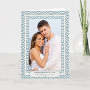 Cartão De Agradecimento Casamento Japonês Seigaiha Agradecimento/Texto Per