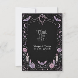 Cartão De Agradecimento Casamento Kawaii Gótico Pastel Caprichoso