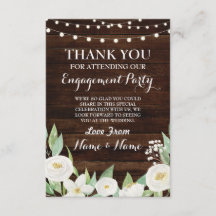 Cartão de Agradecimento Casamento Madeira Flores B